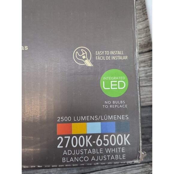 Allen + Roth Daphne 24” Black LED Flush Mount Light Ceiling Fixture [E3] - Picture 4 of 13